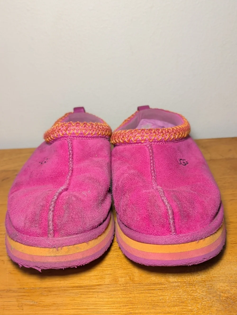 UGG Tazz Slippers in Raspberry Multi Colorway Pink Orange Comfy Girls Size 6